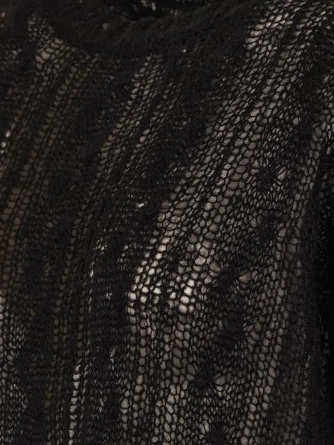 Alanui open-work ruffled jumper - Black