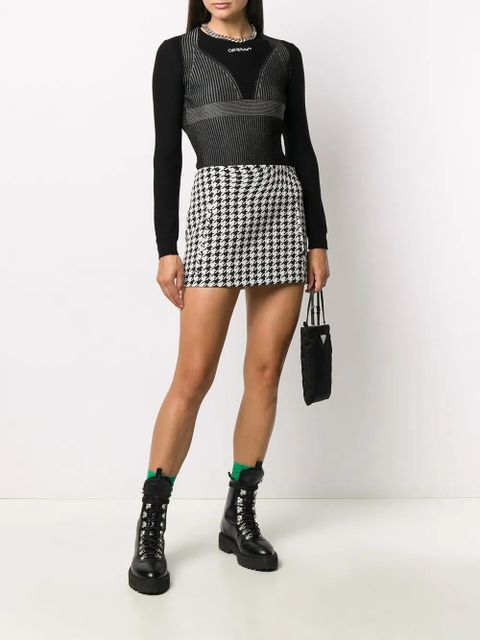 Off-White crew-neck ribbed-knit jumper - 1001 BLACK WHITE - zdjęcie produktu nr 2