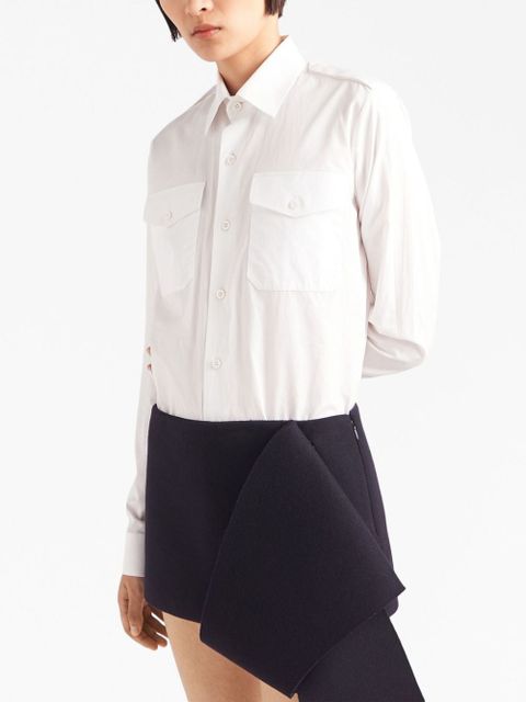 Prada triangle-logo poplin shirt - White