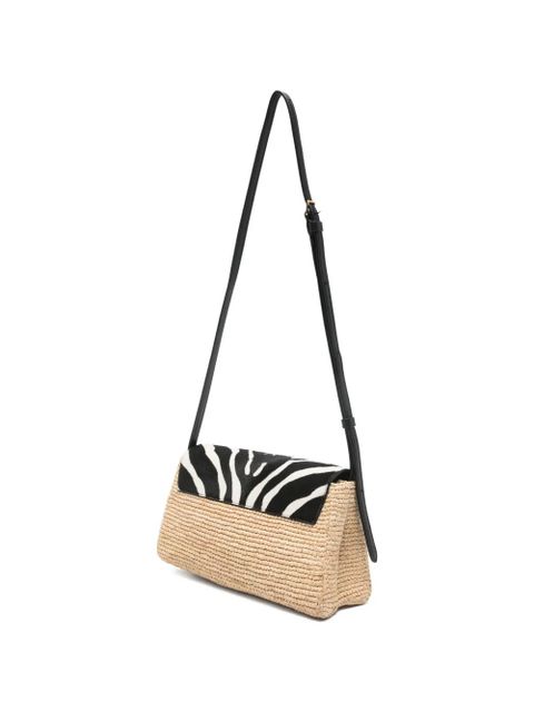 KHAITE Audrey zebra-print cross-body bag - Neutrals
