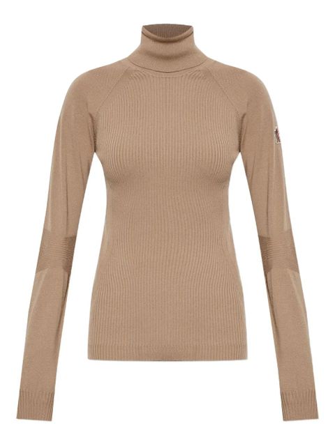 Moncler Grenoble logo-appliqué ribbed-knit jumper - Neutrals - zdjęcie produktu nr 1