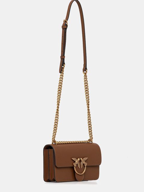 Pinko torebka skórzana kolor brązowy 100074 A0F1