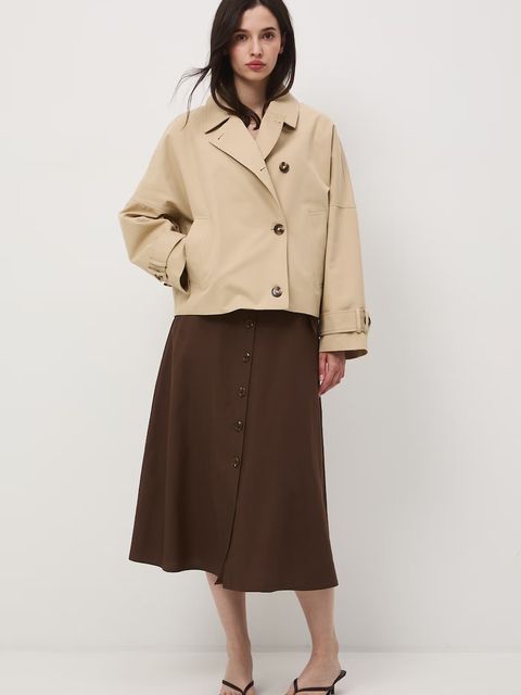 Medicine spódnica trapezowa z dodatkiem lnu - zdjęcie produktu nr 1