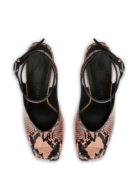 The Attico Ornella python-print heeled leather pumps - Pink - zdjęcie produktu nr 1