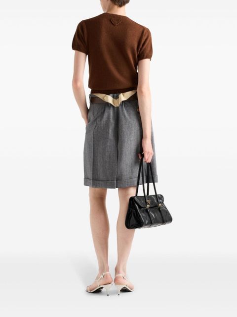 Prada pinstriped wool miniskirt - Grey