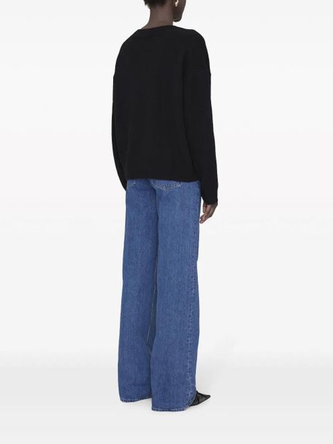 ANINE BING Lee V-neck cashmere jumper - Black