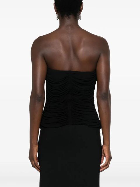 Saint Laurent ruched strapless top - Black