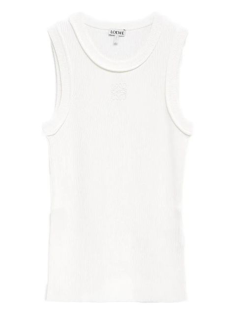 LOEWE lgo-embroidered top - White