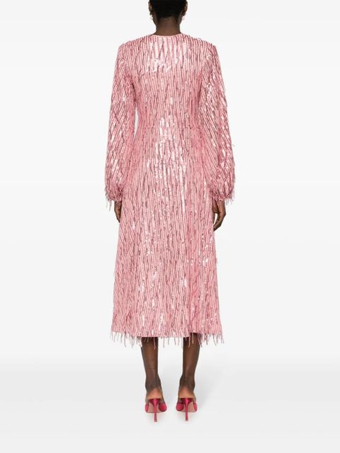 ROTATE BIRGER CHRISTENSEN fringed sequin-embellished maxi dress - Pink