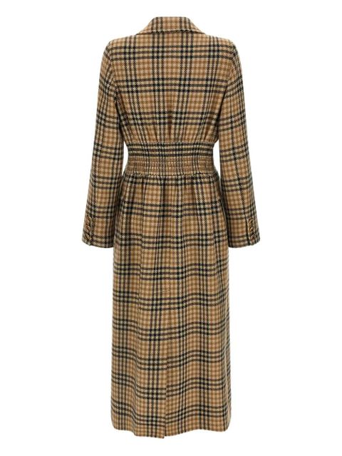 Valentino Garavani houndstooth wool coat - Brown