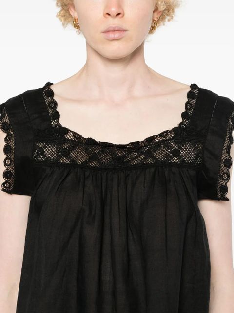 DÔEN Almadia lace-trim dress - Black