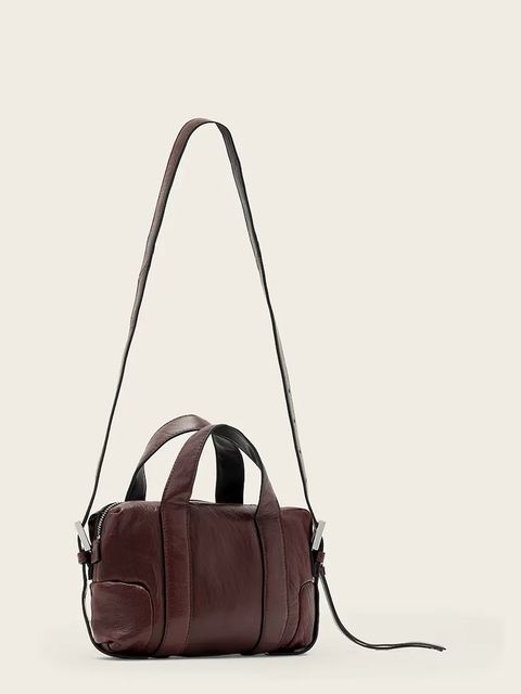 AllSaints torebka skórzana kolor brązowy W510XD