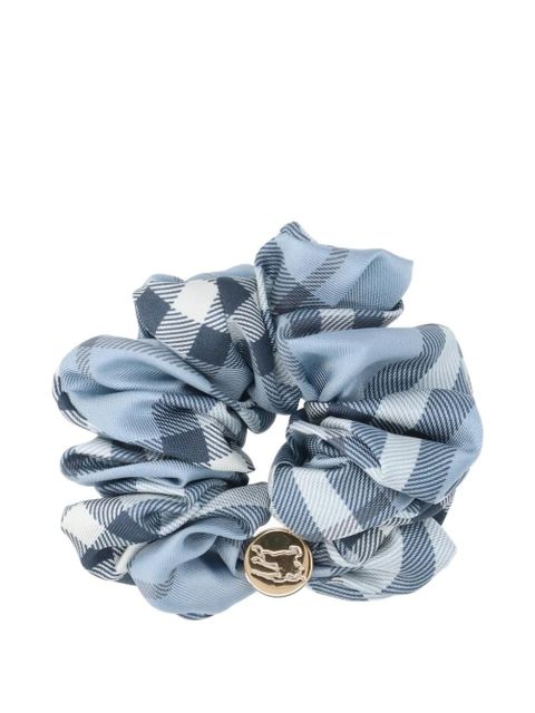 Burberry check silk scrunchie - Blue - zdjęcie produktu nr 1
