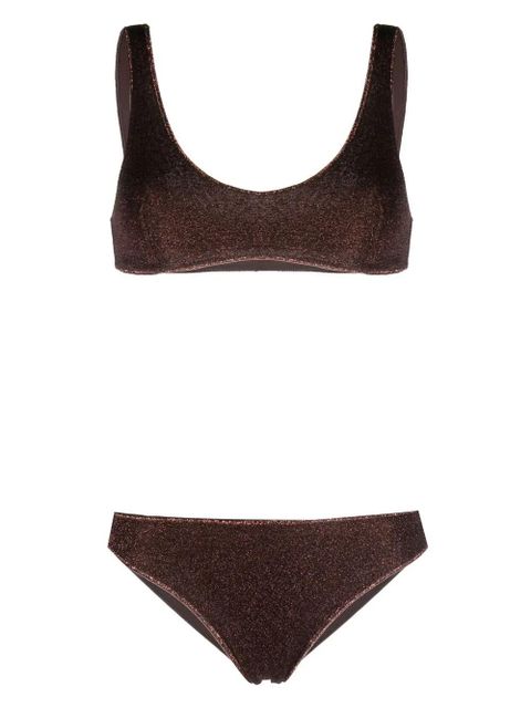 Oséree metallic-thread scoop bikini - Brown - zdjęcie produktu nr 1