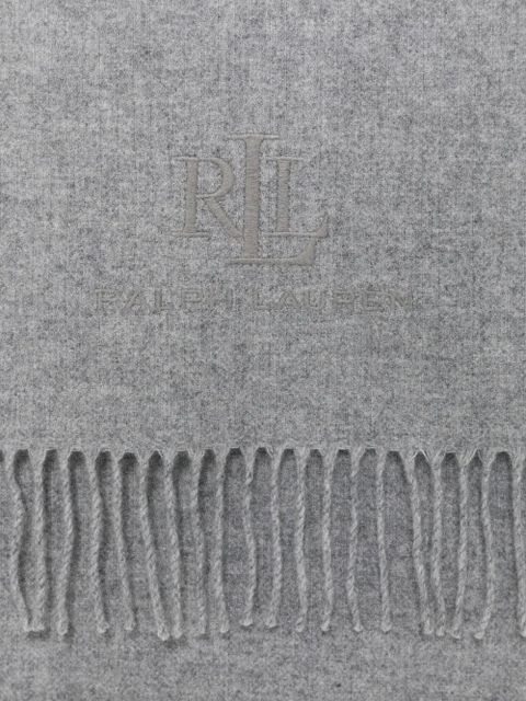 Lauren Ralph Lauren embroidered-logo scarf - Grey - zdjęcie produktu nr 2