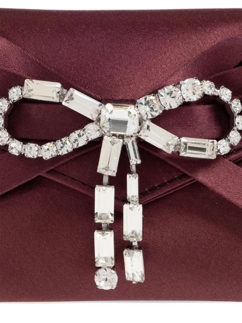 Jimmy Choo bow chain clutch bag - Purple