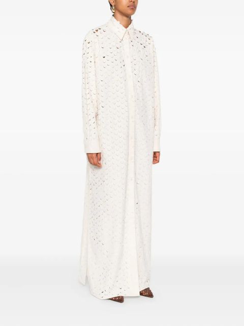 Nanushka button-front perforated dress - Neutrals