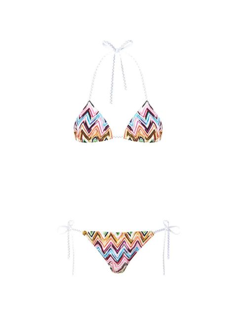 Missoni zigzag-pattern tie bikini set - Pink - zdjęcie produktu nr 1