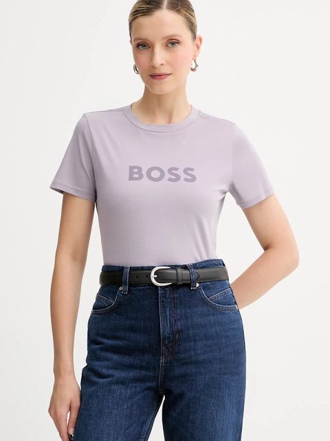 BOSS Orange t-shirt bawełniany BOSS ORANGE damski kolor fioletowy 50501139 - zdjęcie produktu nr 1