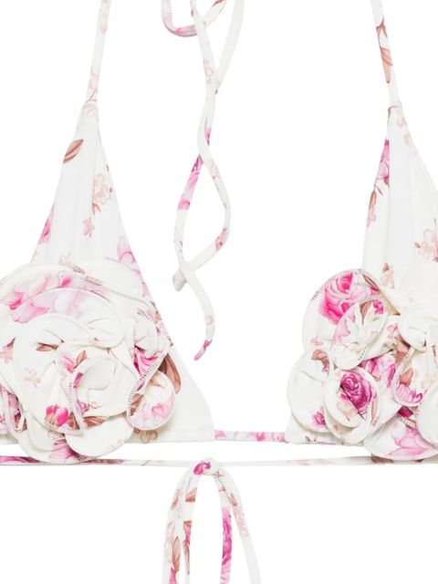 Magda Butrym floral-print bikini top - Neutrals
