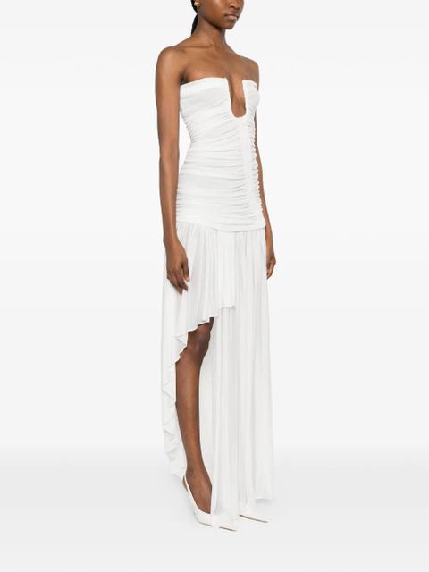 Christopher Esber Arced ruched asymmetric dress - White