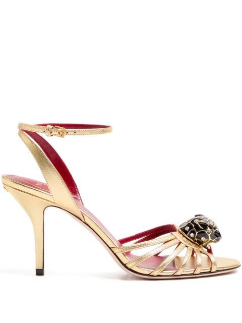 Valentino Garavani 85mm Panthea feline-head strap sandals - Gold - zdjęcie produktu nr 1