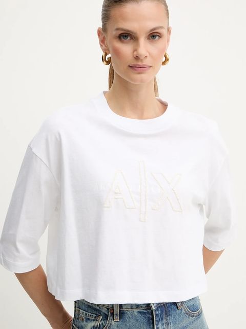 Armani Exchange t-shirt bawełniany damski kolor biały XW001080 AF10356