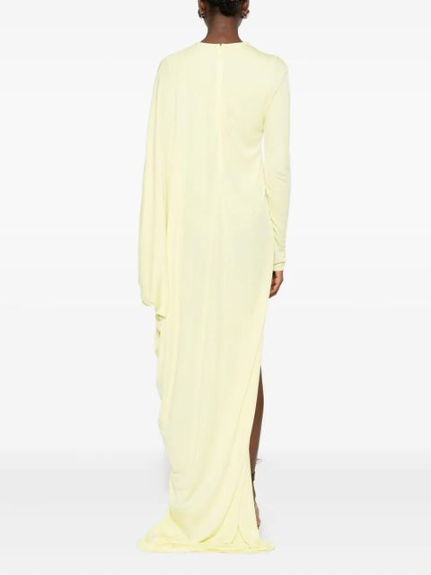 TOM FORD long-sleeve side-slit gown - Neutrals