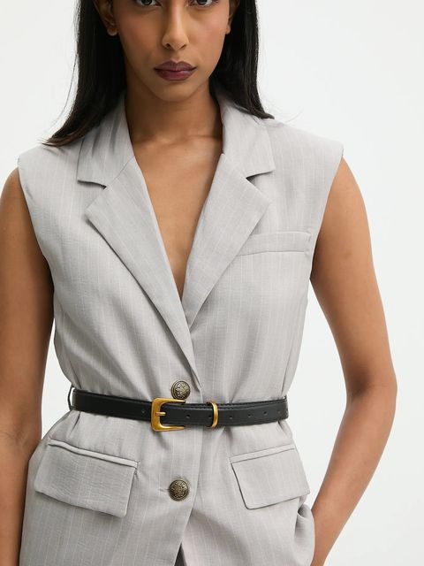 Answear.LAB komplet - kamizelka i spodnie damski kolor szary