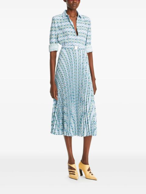 Tory Burch graphic-print twill dress - Blue