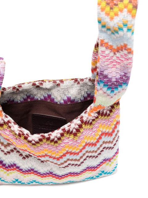 Missoni Raschel zig zag handle tote bag - White