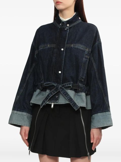 3.1 Phillip Lim belted contrast-panel denim jacket - Blue - zdjęcie produktu nr 2
