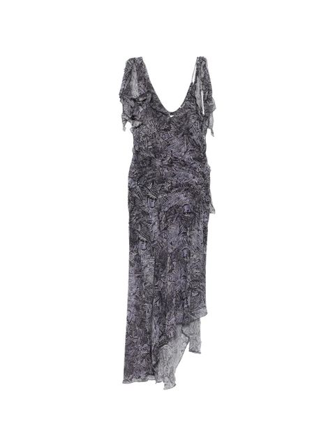 ISABEL MARANT Tylena ruffled asymmetric dress - Blue - zdjęcie produktu nr 1