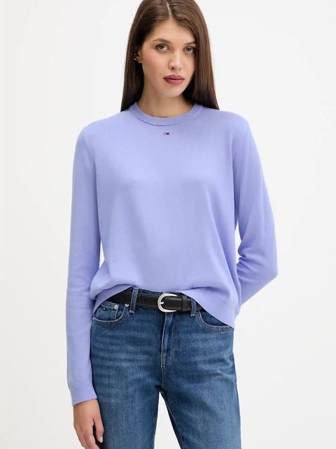 Tommy Jeans sweter bawełniany kolor czarny lekki DW0DW20159