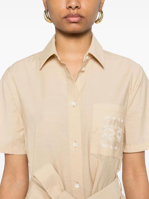 LOEWE Anagram-motif mini dress - Neutrals