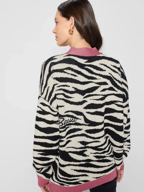 Bizuu kardigan bawełniany LEZEBRE damski kolor multicolor LEZEBRE KREMOWY