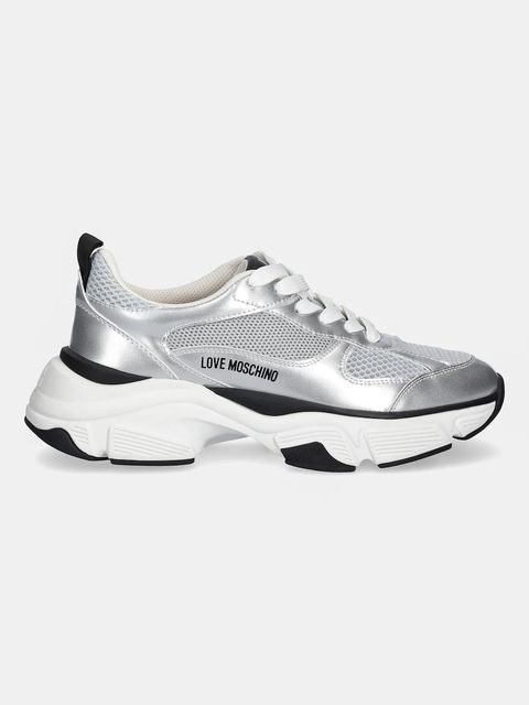 Love Moschino sneakersy damskie kolor srebrny JA15246G1NIQE90A - zdjęcie produktu nr 2