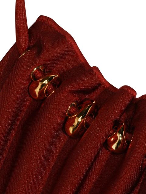 ZIMMERMANN embellished halterneck swimsuit - Red