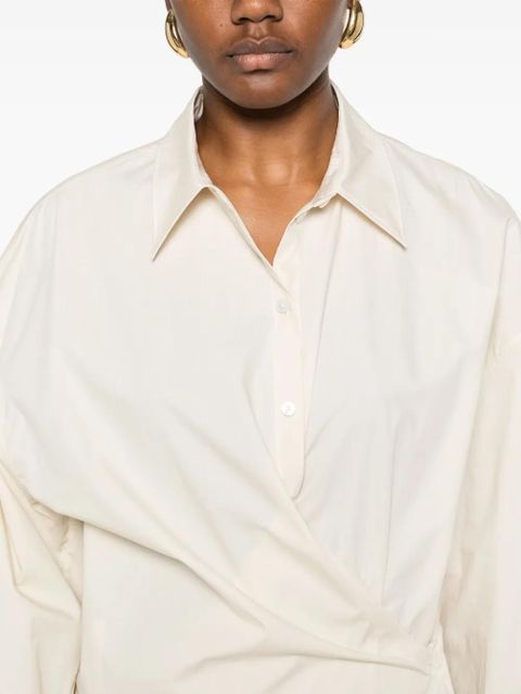 LEMAIRE straight-collar twisted midi dress - Neutrals