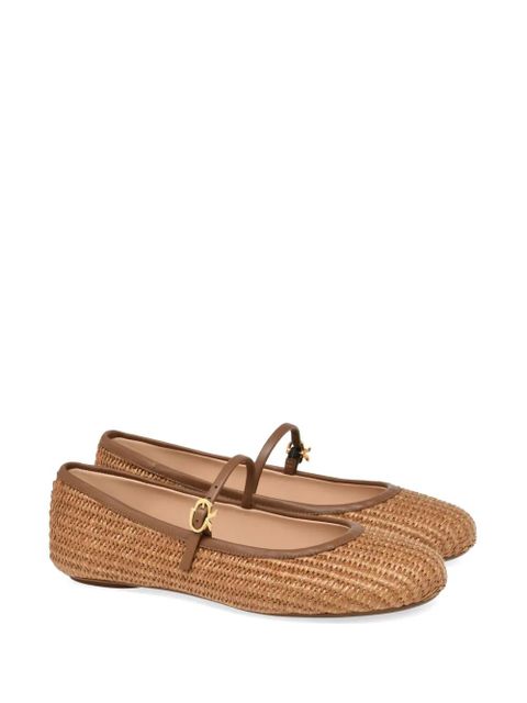 Gianvito Rossi Carla raffia ballet pumps - Brown - zdjęcie produktu nr 2