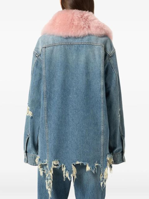 Blumarine distressed denim jacket - Blue