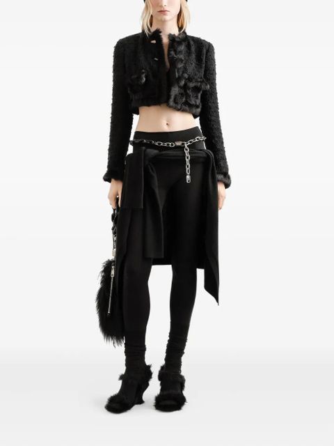 Dolce & Gabbana faux-fur trimmed tweed jacket - Black