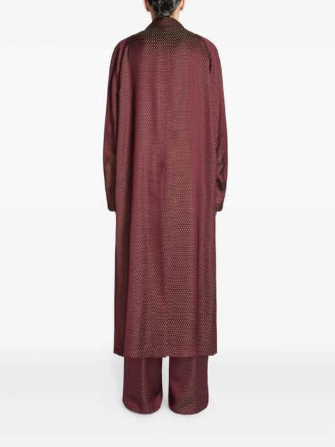DRIES VAN NOTEN jacquard-dot coat - Red