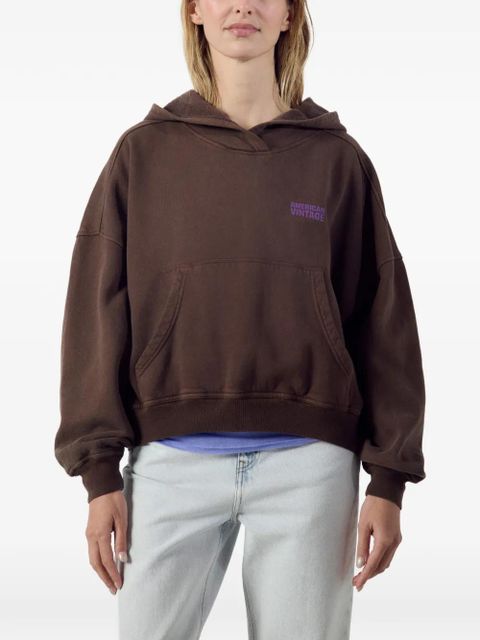 American Vintage logo-print cotton hoodie - Brown