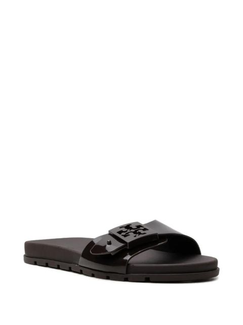 Tory Burch logo-buckle slides - Brown - zdjęcie produktu nr 2