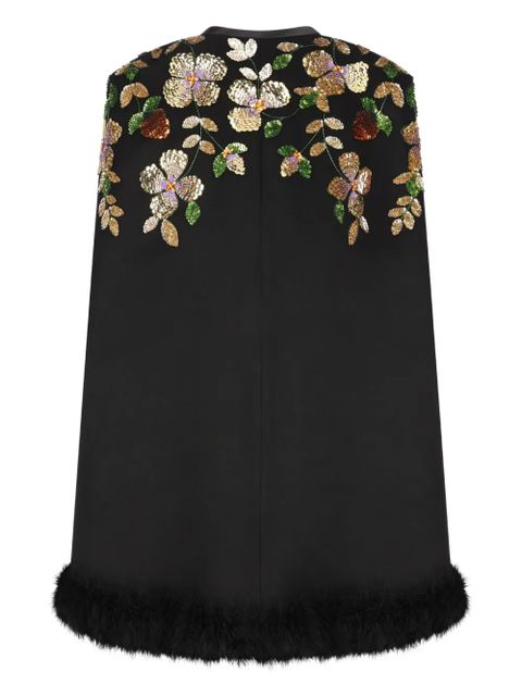 Valentino Garavani floral-embellished cape - Black - zdjęcie produktu nr 2