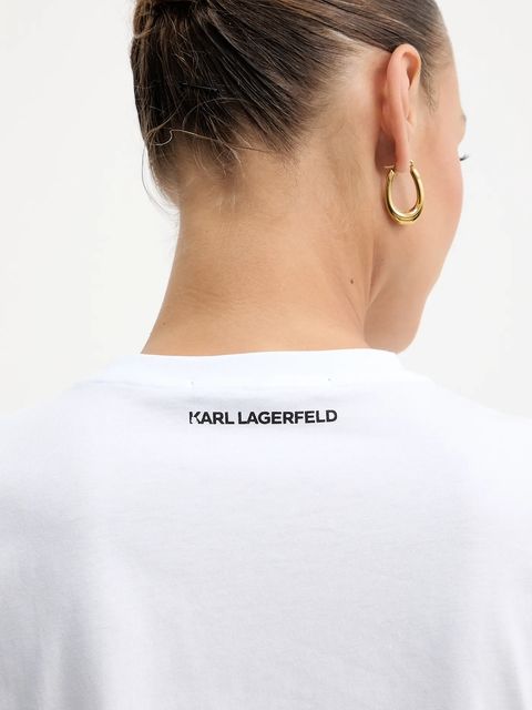 Karl Lagerfeld t-shirt bawełniany damski kolor biały B1W17026