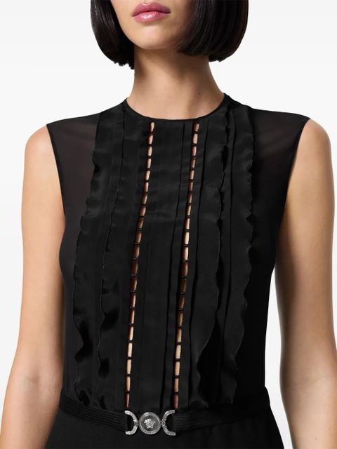 Versace A-line silk georgette mini dress - Black