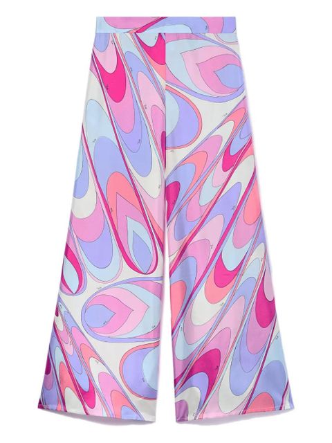 PUCCI onde-print silk-twill trousers - White