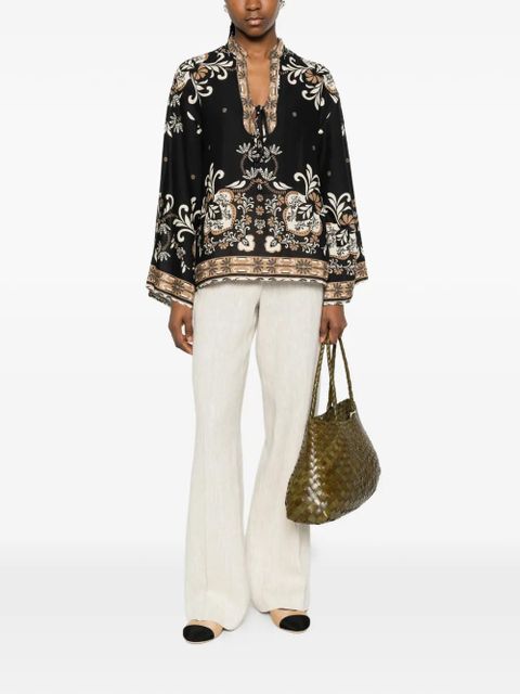 TWINSET floral-print tie-fastening blouse - Black - zdjęcie produktu nr 2